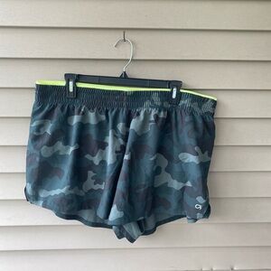 GAPFit Black and Green Camo Athletic Shorts